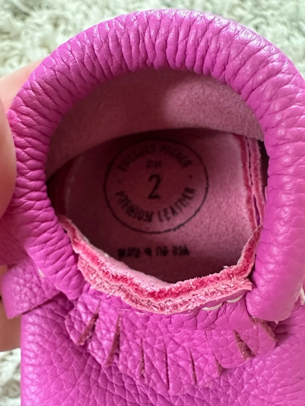 Freshly Picked Baby Classic Moccasins in Bright Pink